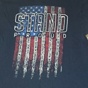 Buck Wear Men's Size Medium Black tshirt STAND PROUD USA Flag Proud Antler
